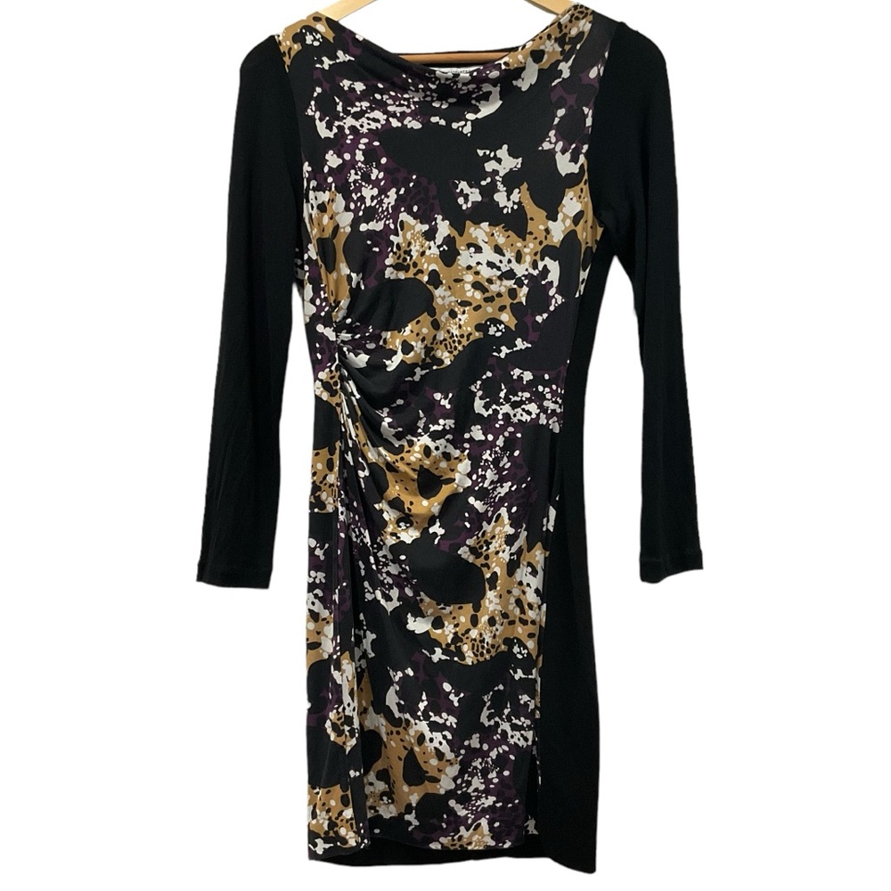 Diane Von Furstenberg Kirby Silk Dress Jersey Ruched Cheetah Splash Clas… - Picture 3 of 16